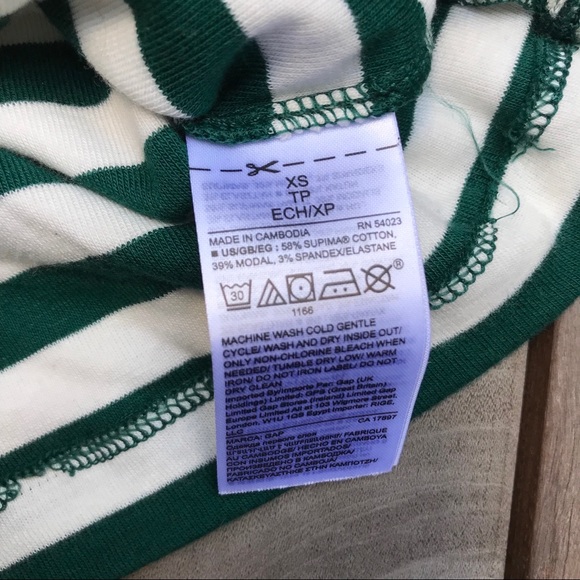 GAP Green & White Striped Long Sleeve Shirt - Picture 5 of 6